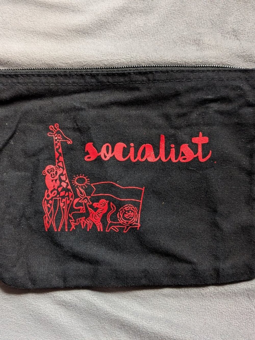 Black Canvas Pouch with the Term Socialist